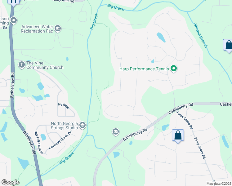 map of restaurants, bars, coffee shops, grocery stores, and more near 5435 Keithwood Drive in Cumming