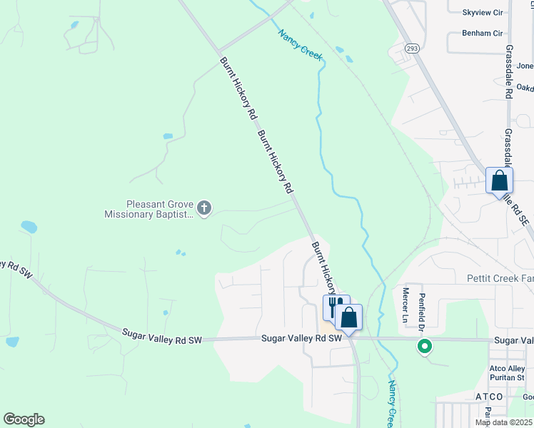 map of restaurants, bars, coffee shops, grocery stores, and more near 116 Marion Drive in Bartow County