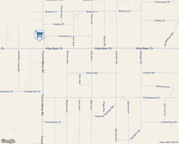 map of restaurants, bars, coffee shops, grocery stores, and more near in San Bernardino County