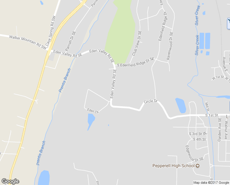 map of restaurants, bars, coffee shops, grocery stores, and more near 417 Eden Valley Road Southeast in Rome