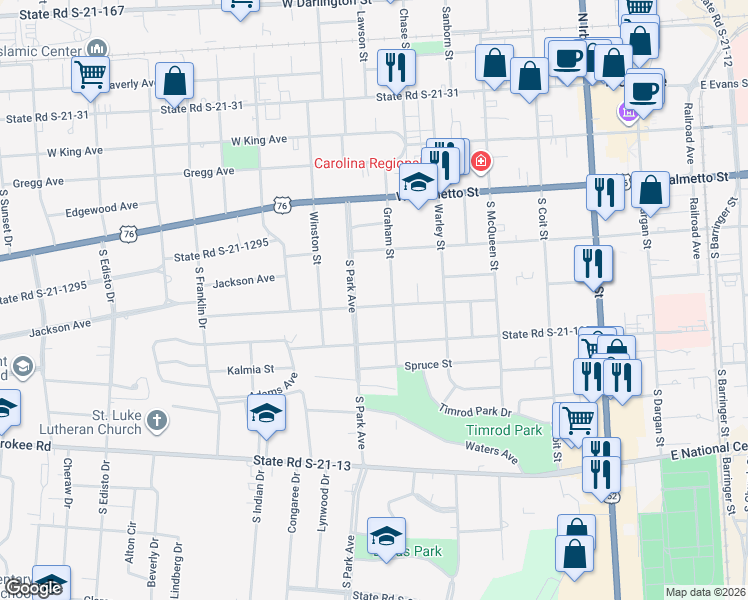map of restaurants, bars, coffee shops, grocery stores, and more near 609 Chestnut St in Florence
