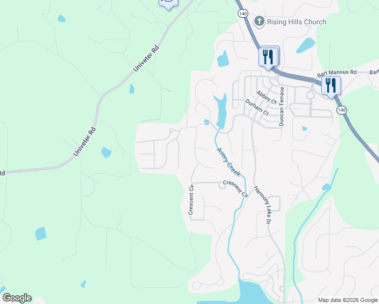 map of restaurants, bars, coffee shops, grocery stores, and more near 414 Deepstream Crossing in Canton