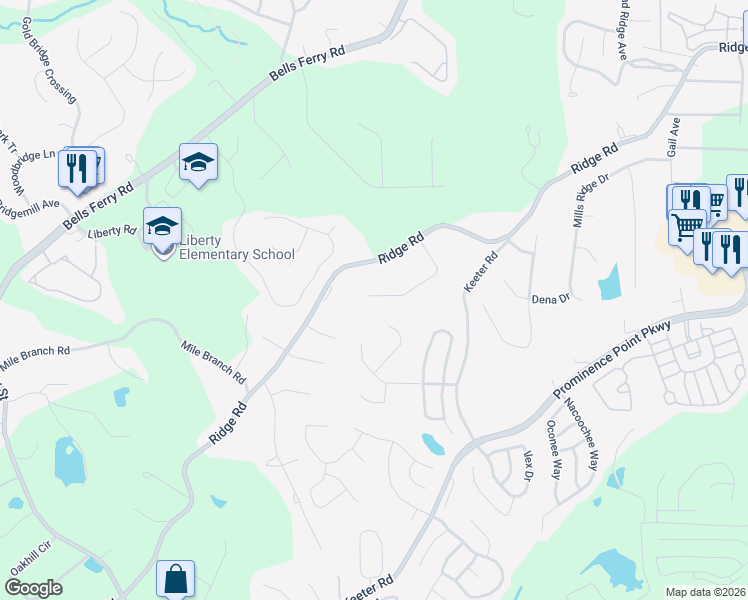 map of restaurants, bars, coffee shops, grocery stores, and more near in Canton