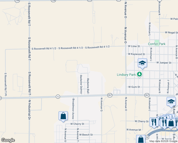 map of restaurants, bars, coffee shops, grocery stores, and more near 900-998 Redwine Ball in Portales