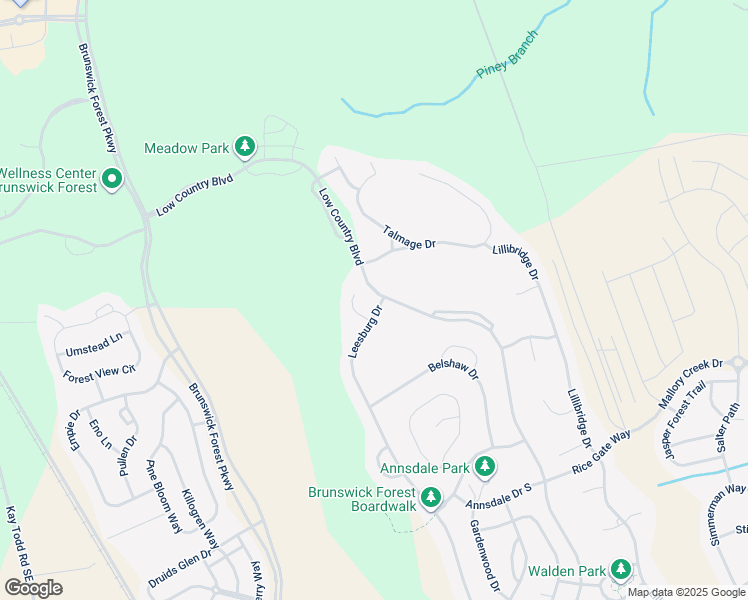 map of restaurants, bars, coffee shops, grocery stores, and more near 1002 Leesburg Drive in Leland