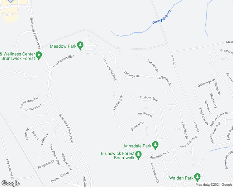 map of restaurants, bars, coffee shops, grocery stores, and more near 1010 Dowling Court in Leland