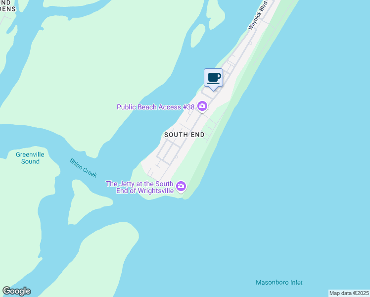 map of restaurants, bars, coffee shops, grocery stores, and more near 827 South Lumina Avenue in Wrightsville Beach