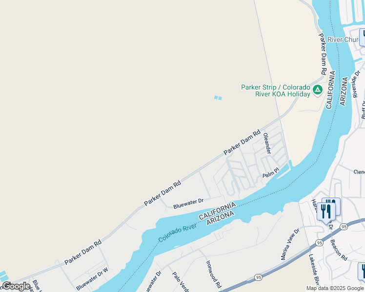 map of restaurants, bars, coffee shops, grocery stores, and more near in Bluewater