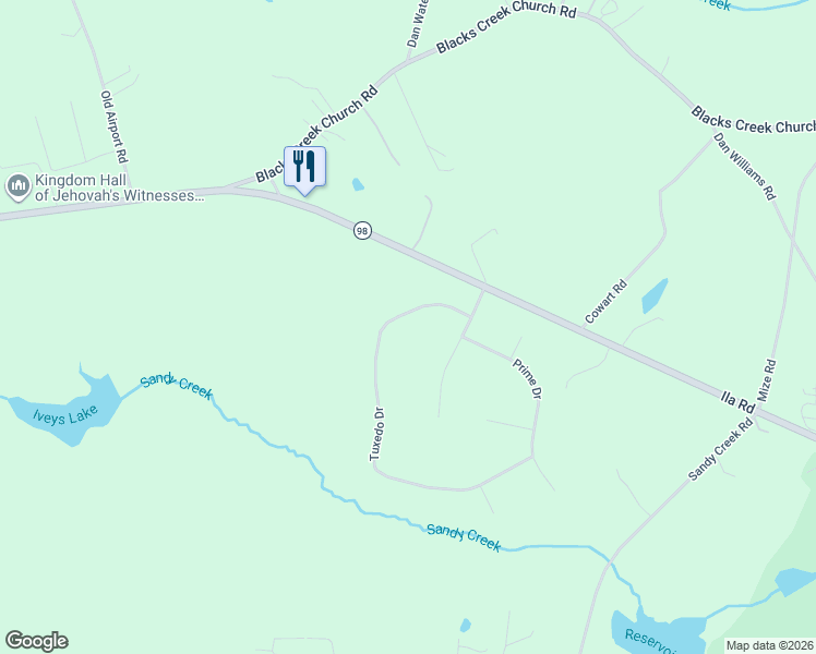 map of restaurants, bars, coffee shops, grocery stores, and more near 267 Tuxedo Drive in Commerce