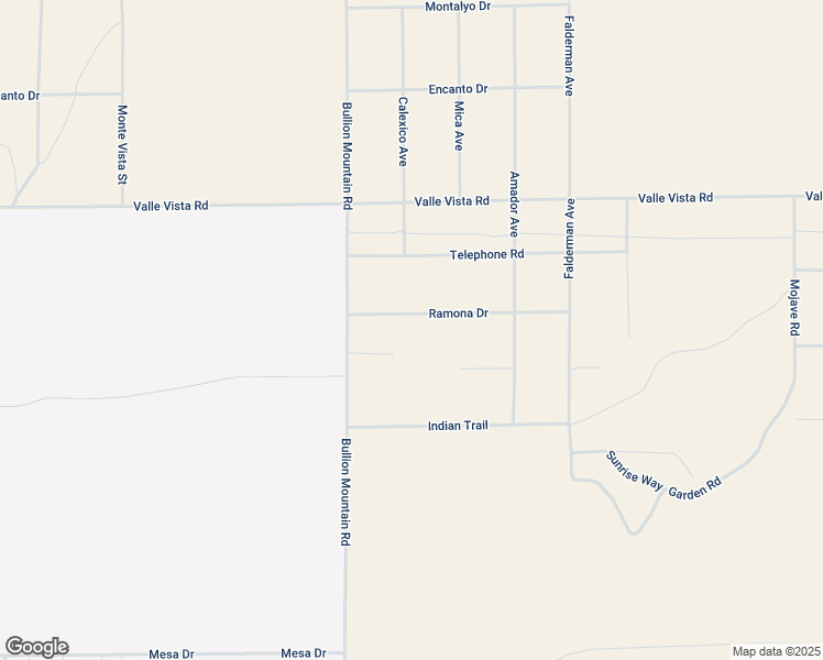 map of restaurants, bars, coffee shops, grocery stores, and more near 76253 Ramona Road in Twentynine Palms