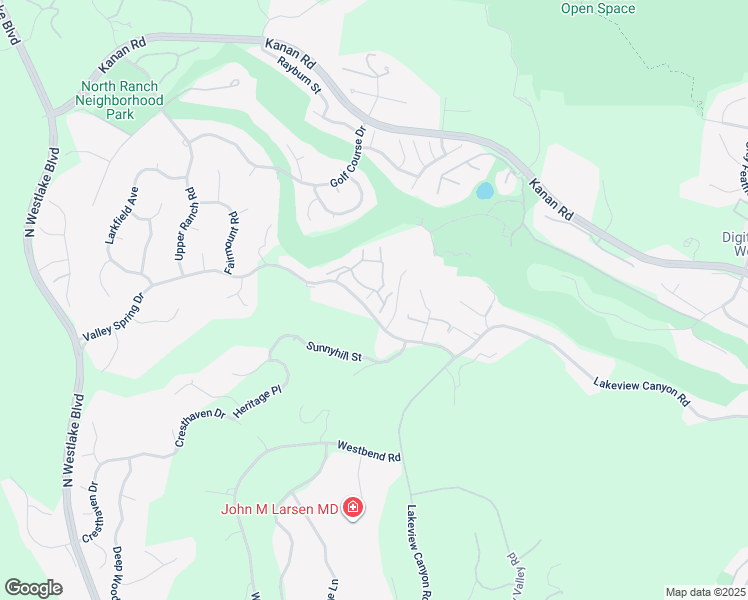 map of restaurants, bars, coffee shops, grocery stores, and more near 1495 North View Drive in Westlake Village