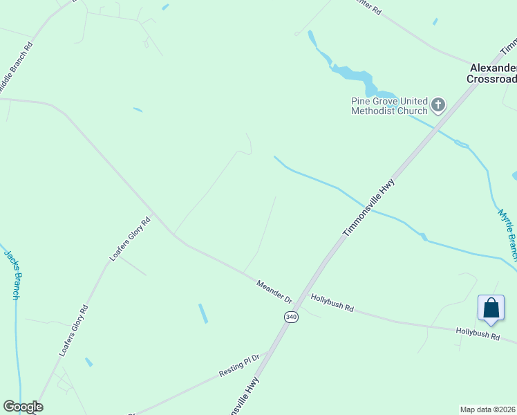 map of restaurants, bars, coffee shops, grocery stores, and more near in Alexander Crossroads