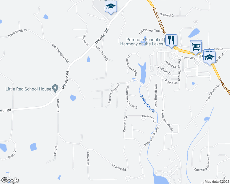 map of restaurants, bars, coffee shops, grocery stores, and more near 300 Hamilton Way in Canton