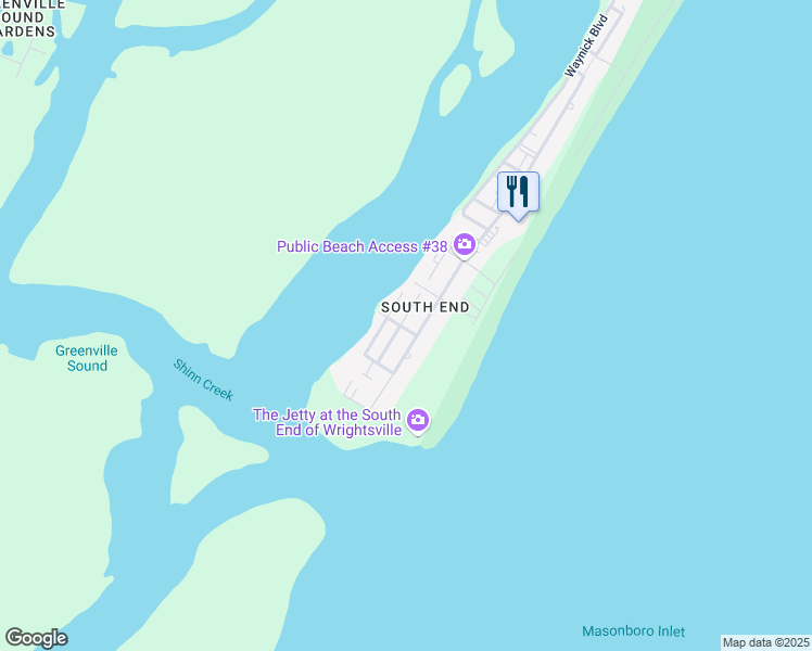map of restaurants, bars, coffee shops, grocery stores, and more near 812 Schloss Street in Wrightsville Beach