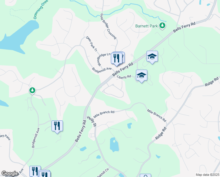 map of restaurants, bars, coffee shops, grocery stores, and more near 200 Preston Glen Circle in Canton