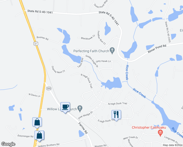 map of restaurants, bars, coffee shops, grocery stores, and more near 214 Pegonia Lane in Blythewood