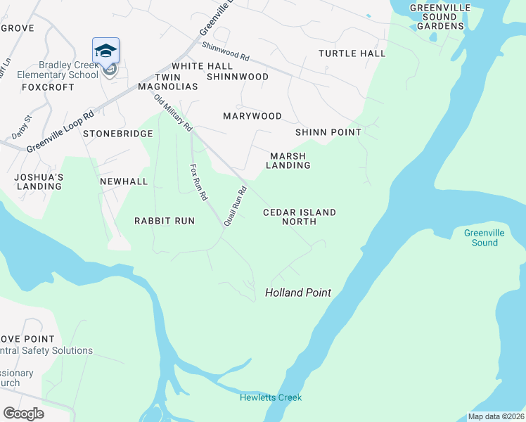 map of restaurants, bars, coffee shops, grocery stores, and more near 6315 Old Military Road in Wilmington