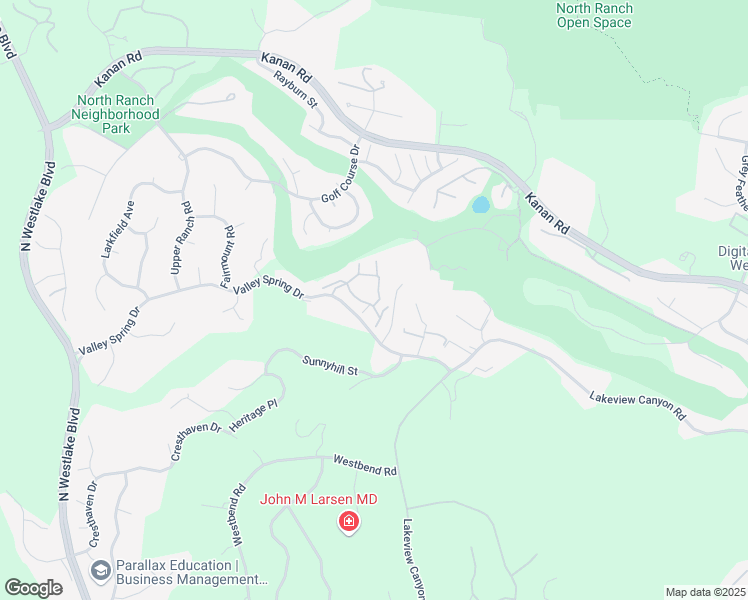 map of restaurants, bars, coffee shops, grocery stores, and more near 1512 North View Drive in Westlake Village