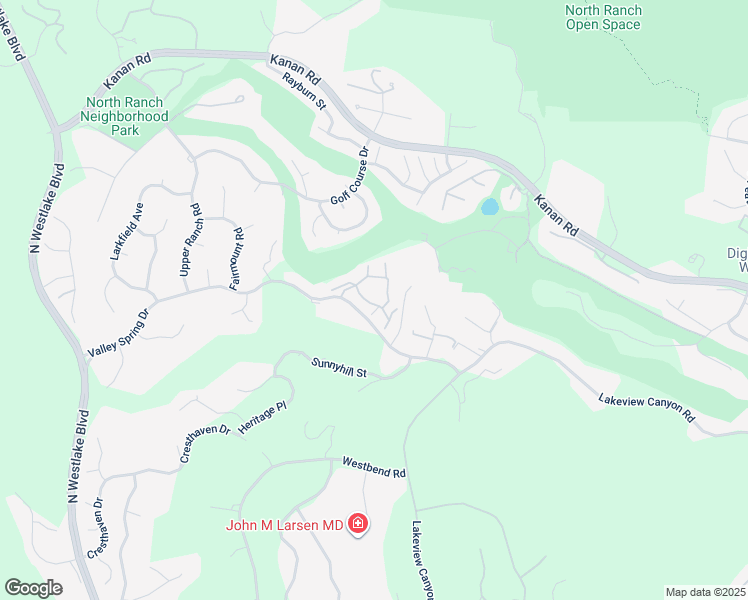 map of restaurants, bars, coffee shops, grocery stores, and more near 1500 North View Drive in Westlake Village