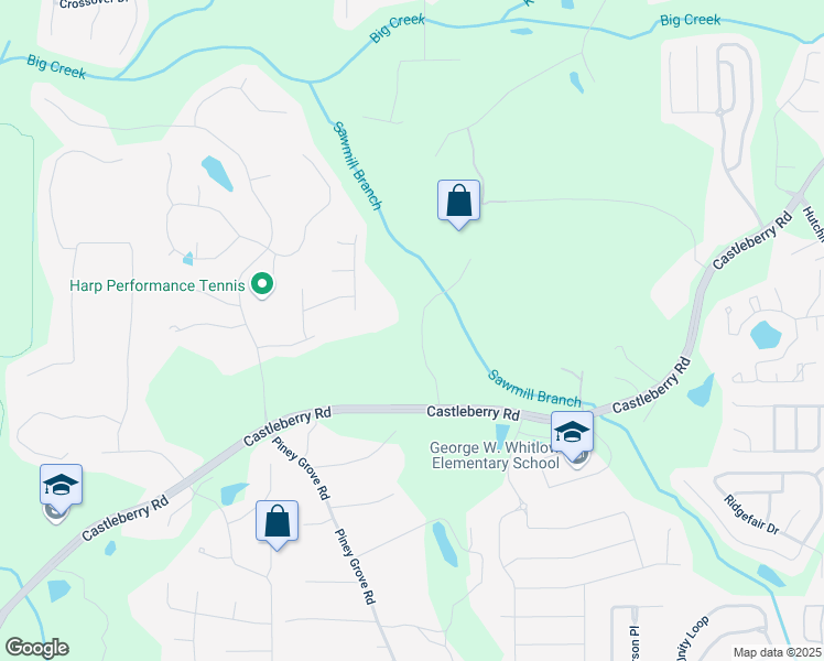 map of restaurants, bars, coffee shops, grocery stores, and more near 4195 Turner Drive in Cumming