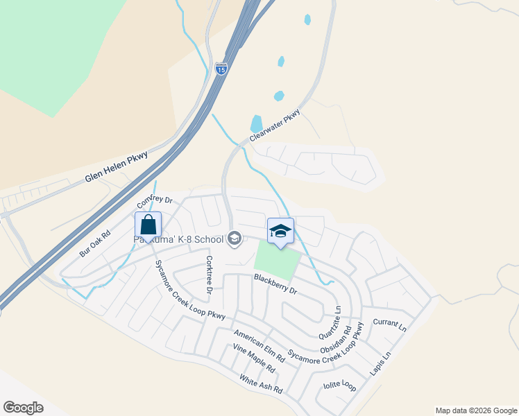 map of restaurants, bars, coffee shops, grocery stores, and more near 4088 Chamomile Court in San Bernardino