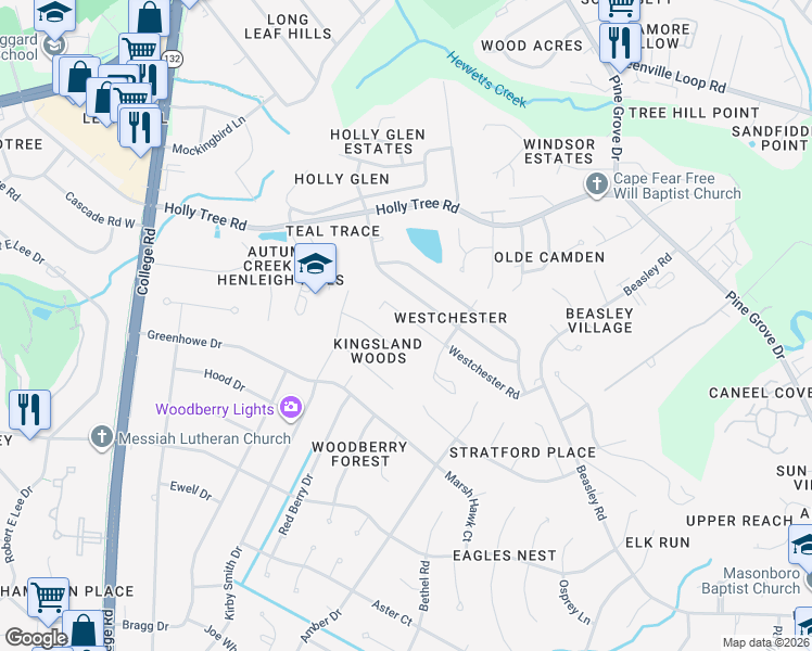 map of restaurants, bars, coffee shops, grocery stores, and more near 314 Westchester Road in Wilmington