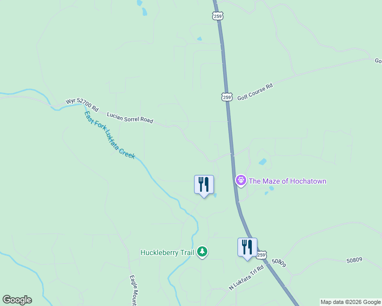 map of restaurants, bars, coffee shops, grocery stores, and more near 200 Lucian Sorrel Road in Broken Bow