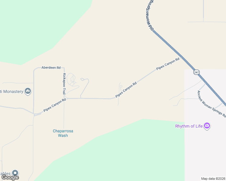 map of restaurants, bars, coffee shops, grocery stores, and more near 55616 Pipes Canyon Road in Yucca Valley