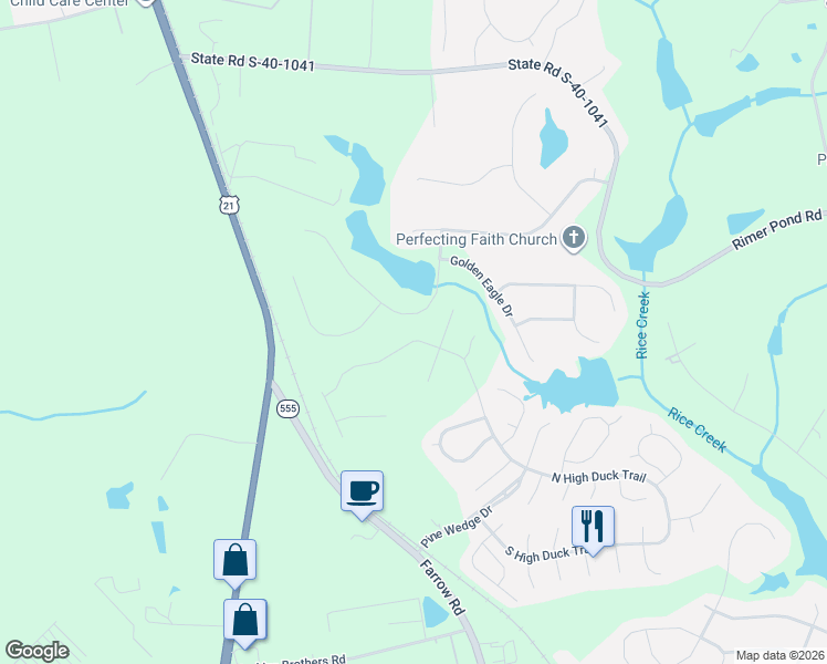 map of restaurants, bars, coffee shops, grocery stores, and more near 117 Talon Way in Blythewood