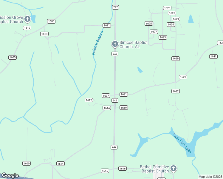 map of restaurants, bars, coffee shops, grocery stores, and more near 5222 County Road 747 in Cullman