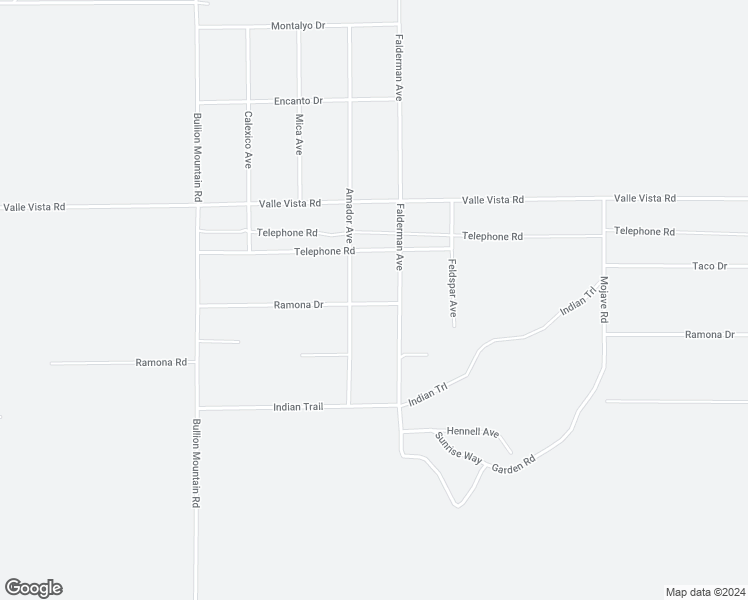 map of restaurants, bars, coffee shops, grocery stores, and more near Falderman Avenue in Twentynine Palms