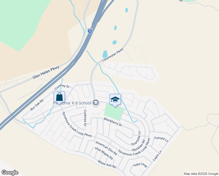 map of restaurants, bars, coffee shops, grocery stores, and more near 4088 Chamomile Court in San Bernardino