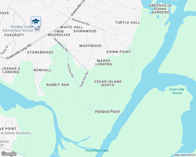 map of restaurants, bars, coffee shops, grocery stores, and more near 6315 Old Military Road in Wilmington
