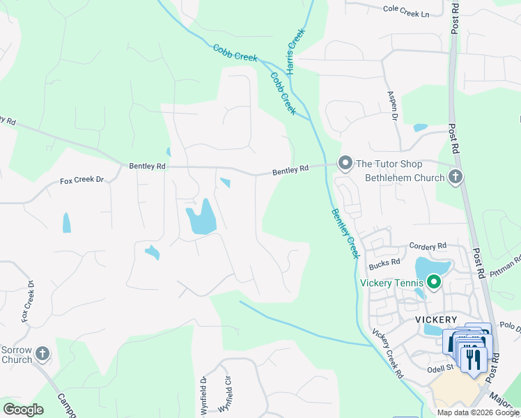 map of restaurants, bars, coffee shops, grocery stores, and more near 5935 Sarah Orr Lane in Cumming