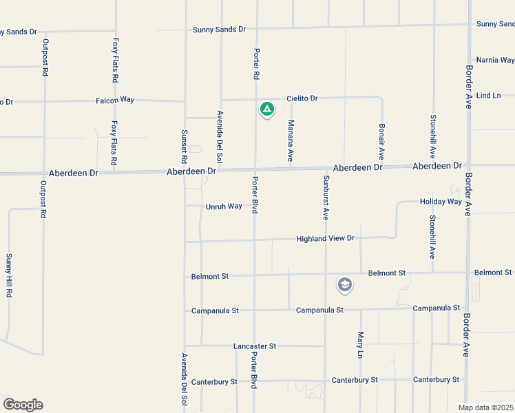 map of restaurants, bars, coffee shops, grocery stores, and more near 3465 Porter Boulevard in Joshua Tree