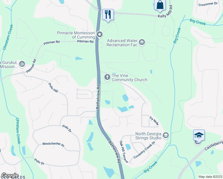 map of restaurants, bars, coffee shops, grocery stores, and more near 4835 Edgemoore Trace in Cumming
