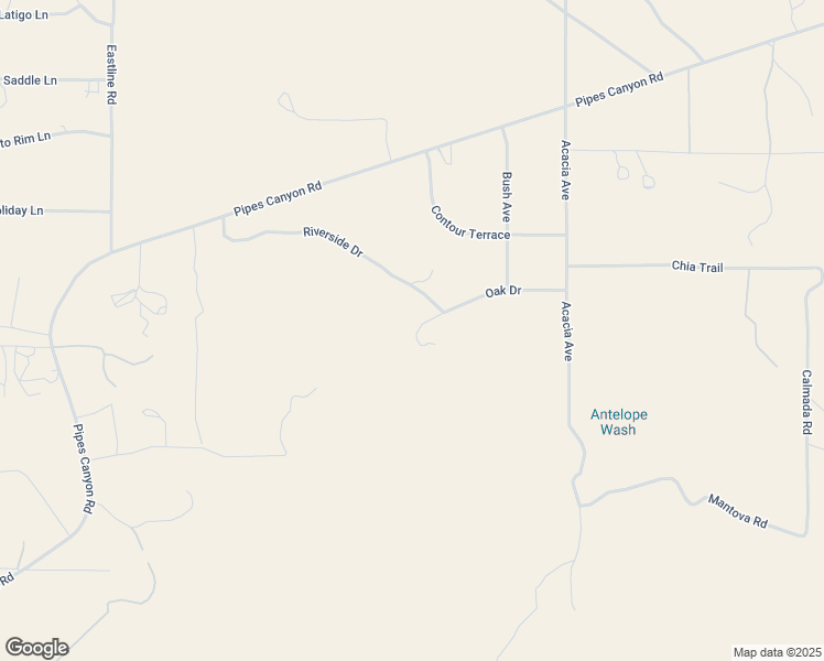 map of restaurants, bars, coffee shops, grocery stores, and more near Oak Drive in Pioneertown