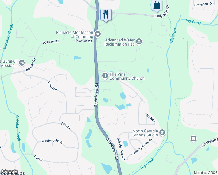 map of restaurants, bars, coffee shops, grocery stores, and more near 4835 Edgemoore Trace in Cumming