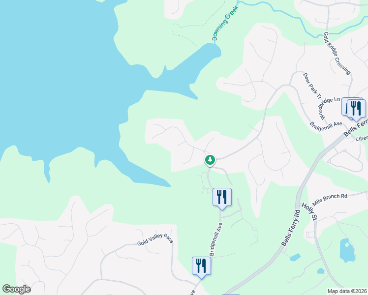 map of restaurants, bars, coffee shops, grocery stores, and more near 303 Gold Bridge Lane in Canton