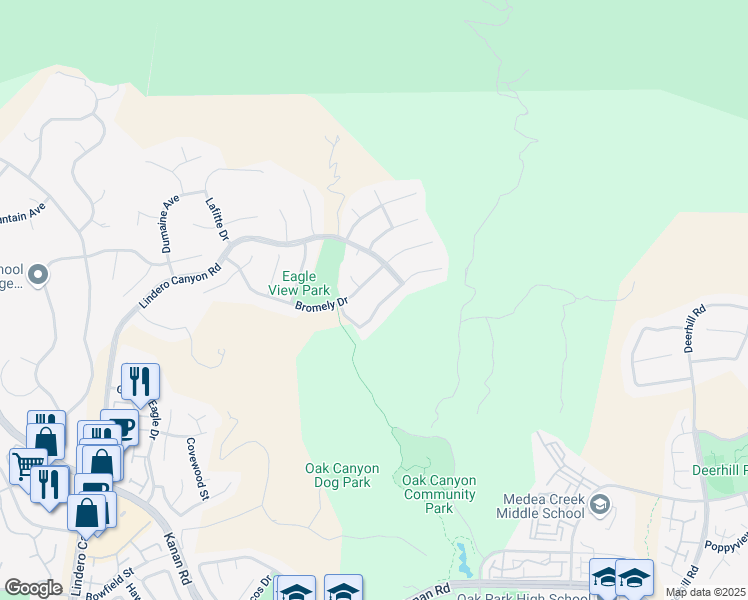 map of restaurants, bars, coffee shops, grocery stores, and more near 5445 East Napoleon Avenue in Oak Park