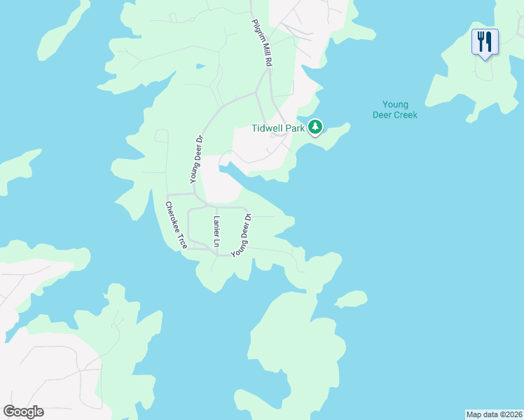 map of restaurants, bars, coffee shops, grocery stores, and more near 5315 Pine Circle in Cumming