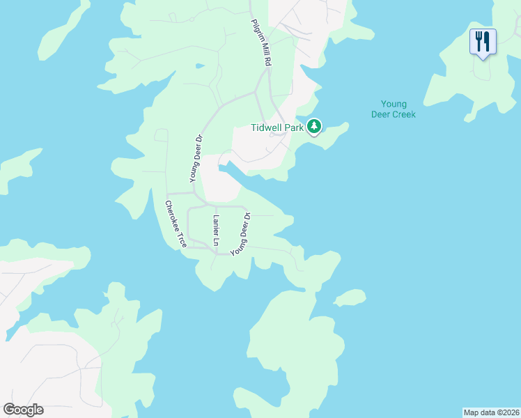 map of restaurants, bars, coffee shops, grocery stores, and more near 5315 Pine Circle in Cumming