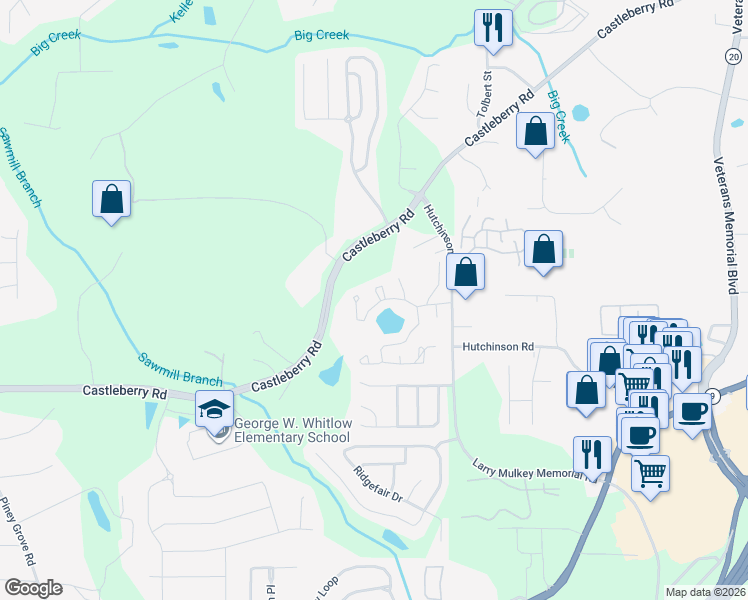 map of restaurants, bars, coffee shops, grocery stores, and more near 4420 Cypress Court in Cumming