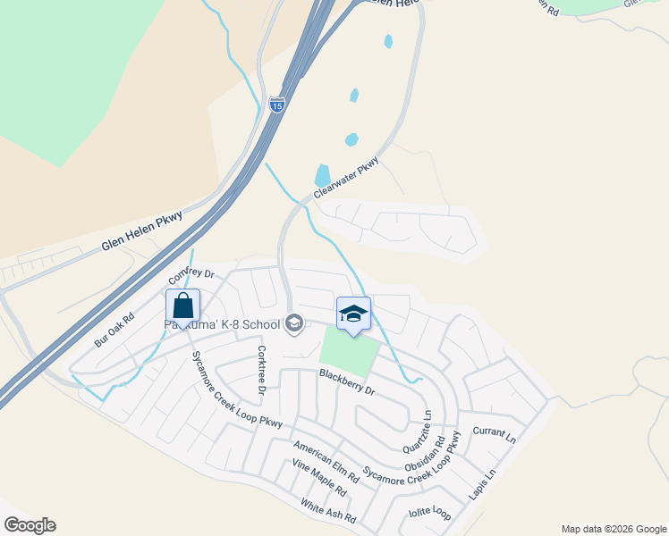map of restaurants, bars, coffee shops, grocery stores, and more near 4089 Chamomile Court in San Bernardino