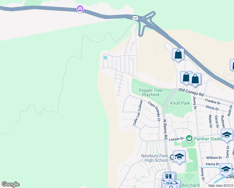 map of restaurants, bars, coffee shops, grocery stores, and more near 106 La Fortuna in Thousand Oaks