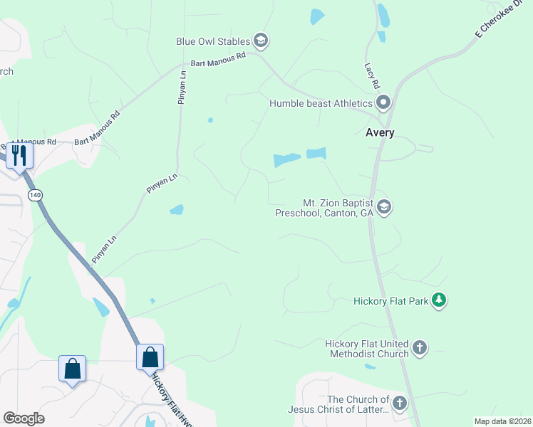 map of restaurants, bars, coffee shops, grocery stores, and more near 134 Royal Oaks Drive in Canton