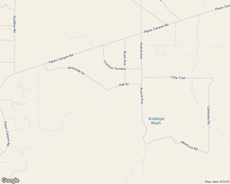 map of restaurants, bars, coffee shops, grocery stores, and more near 52733 Oak Drive in Pioneertown