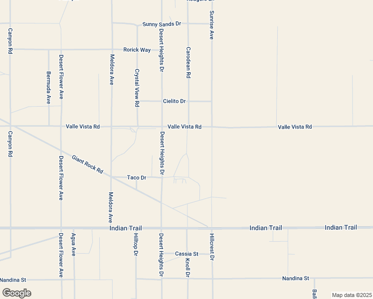 map of restaurants, bars, coffee shops, grocery stores, and more near 3424 Knoll Drive in Twentynine Palms