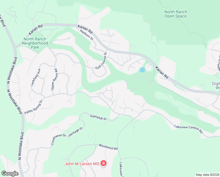 map of restaurants, bars, coffee shops, grocery stores, and more near 4695 Club View Drive in Westlake Village