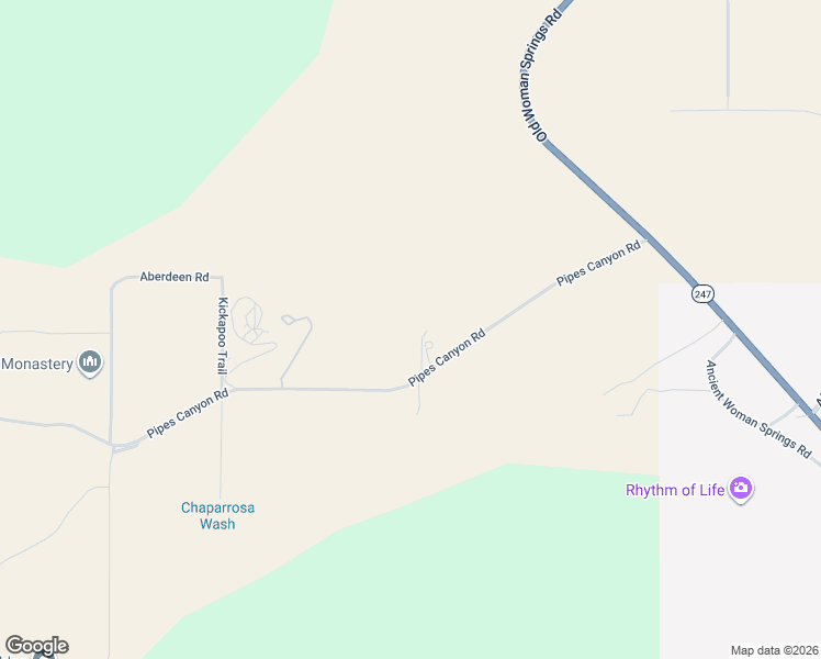 map of restaurants, bars, coffee shops, grocery stores, and more near 55626 Pipes Canyon Road in Yucca Valley